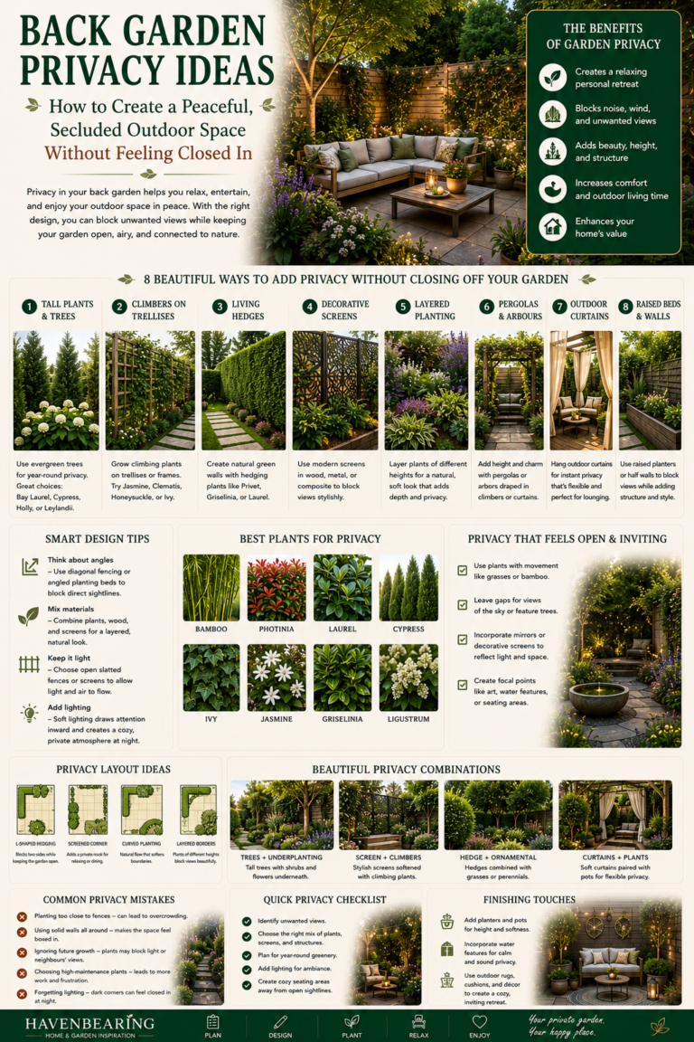 🦋 Back Garden Privacy Ideas: How to Create a Peaceful, Secluded Outdoor Space Without Feeling Closed In