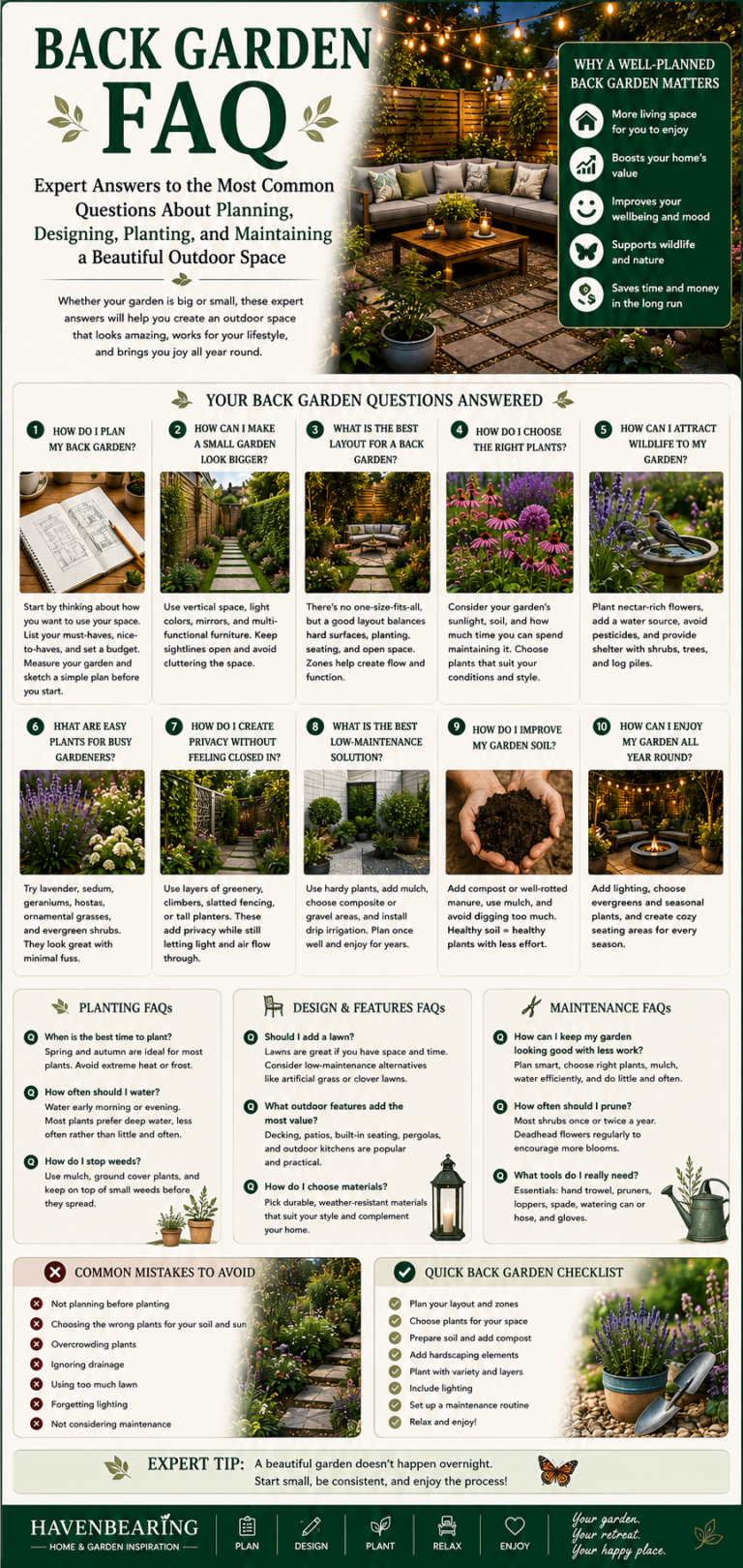 🦋 Back Garden FAQ: Expert Answers to the Most Common Questions About Planning, Designing, Planting, and Maintaining a Beautiful Outdoor Space