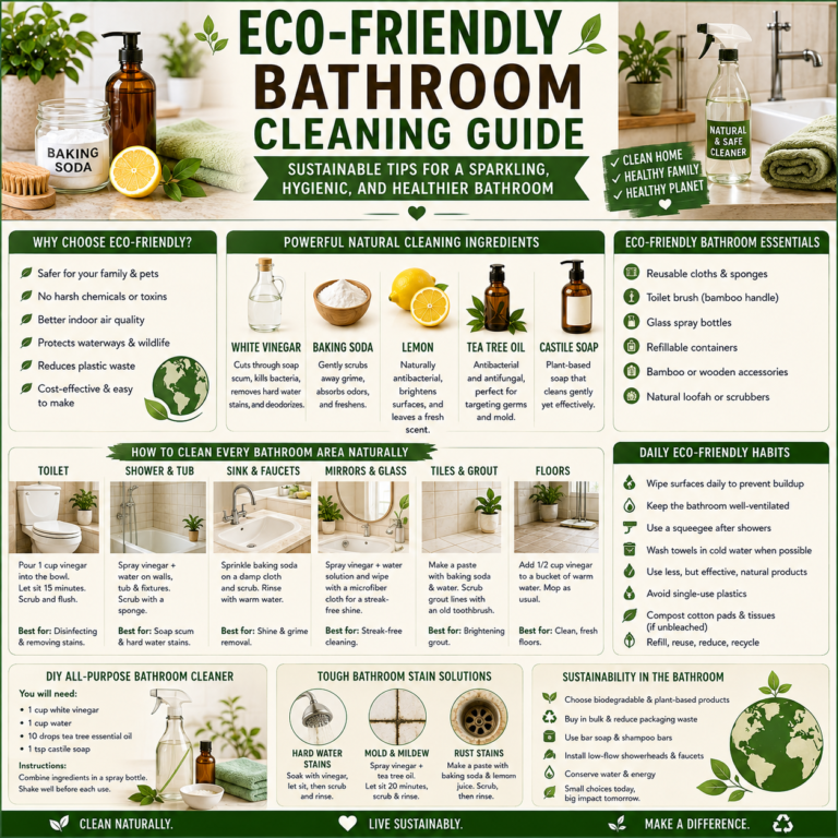 🦋 Eco-Friendly Bathroom Cleaning Guide: Sustainable Tips for a Sparkling, Hygienic, and Healthier Bathroom