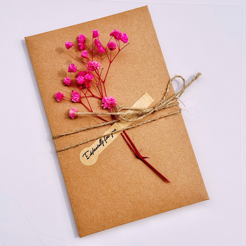 Starry Sky Dried Flower Handwritten Thank You Greeting Card - Image 12