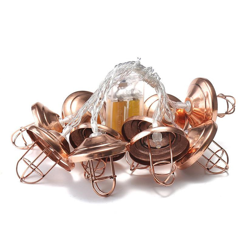 Retro LED Wrought-iron Lampshade String Lights