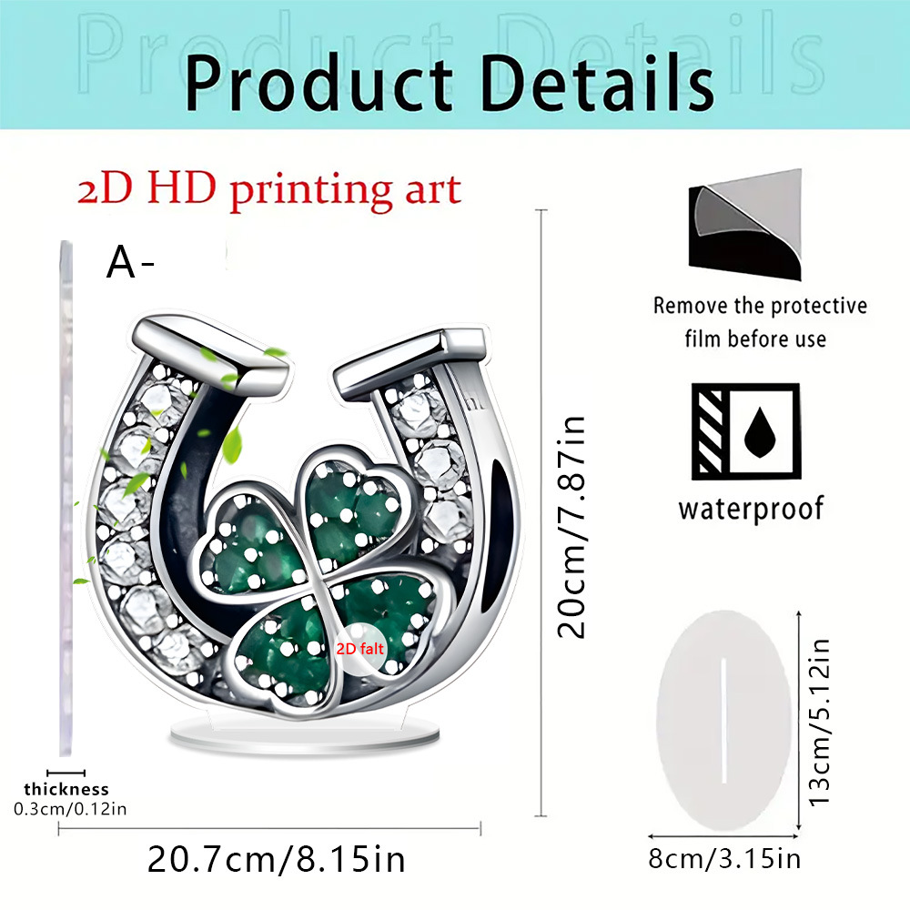 U-shaped Clover 2D Flat Acrylic Desktop Decoration