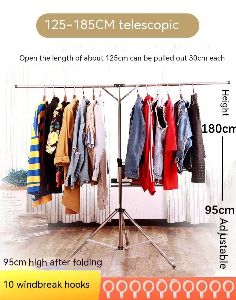 Removable Clothes Hanger Foldable And Portable Clothes Rack Selling Display Shelf Floor - Image 3