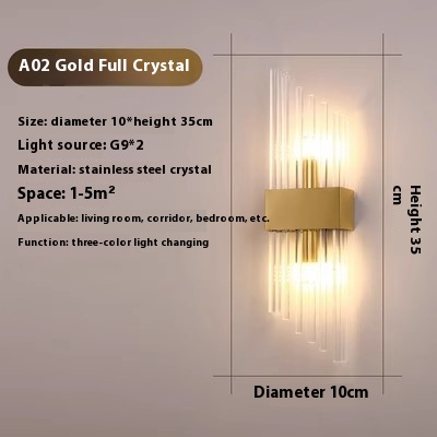 Crystal Wall Lamp Living Room Background Wall Stairs Aisle Light - Image 11