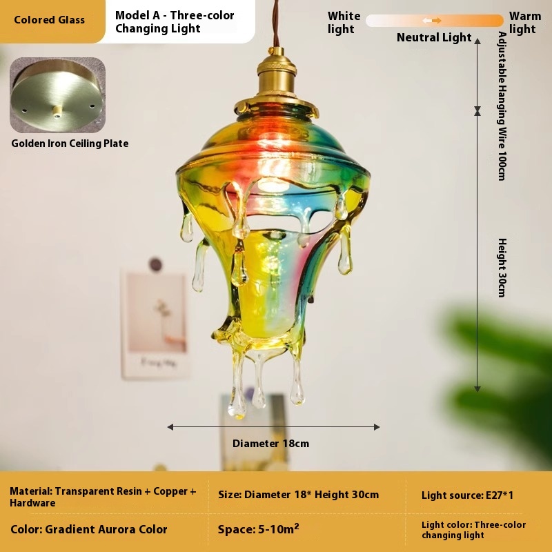 Melting Candle Water Drop Retro Restaurant Chandelier Personality Art - Image 2