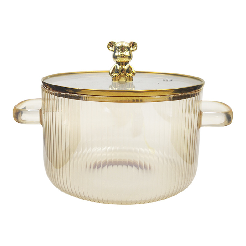 Thick Double-ear Transparent Glass Milk Pot Instant Noodle Bowl Hot Pot Non-stick - Image 2