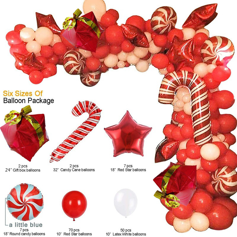 Red Christmas Aluminum Film Latex Combination Candy Balloon Gift Box