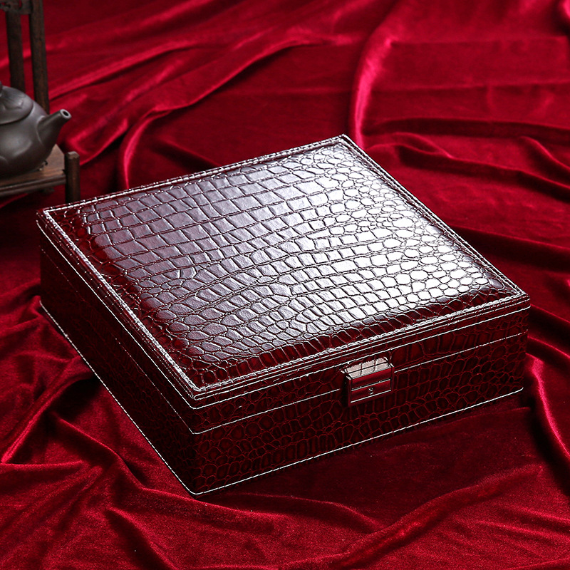 Fashion Leather Double Layer Jewelry Storage Box - Image 5