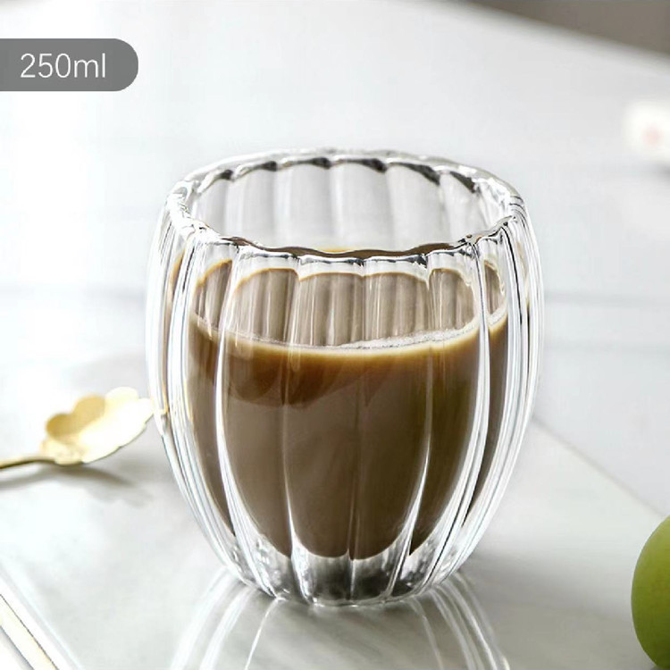 New Striped Double Layer High Borosilicate Glass Creative Tea Making Cup