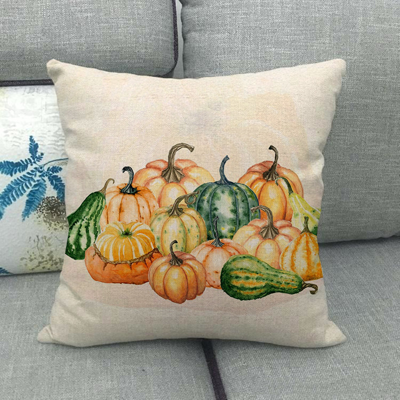 Painted pumpkin linen pillowcase - Image 5