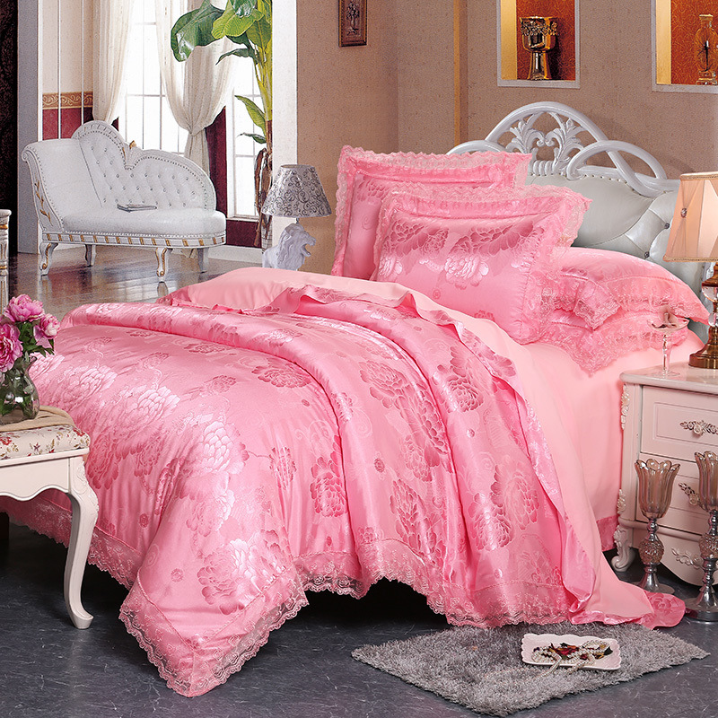 Four-Piece Cotton Bedding With European Style Jacquard Satin - Image 13