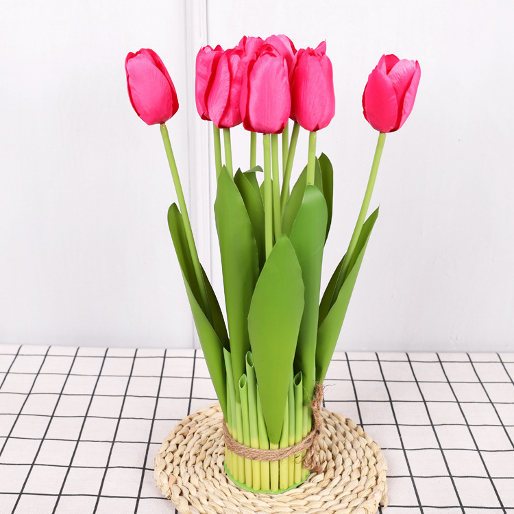 10-head Artificial Tulip Flower Arrangement For B&B Decoration - Image 3
