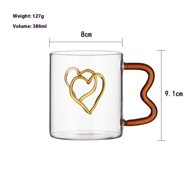Amber-yellow Glass Handle Cup Milk Thickening - Image 2