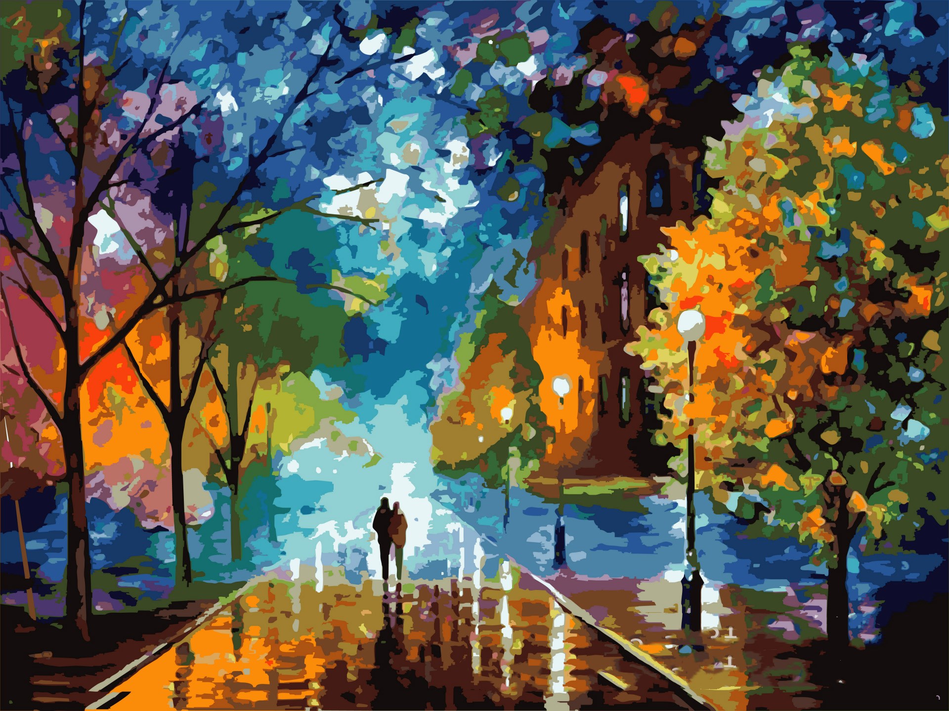 Digital Diy Frameless Hand-painted Living Room Decoration Oil Painting
