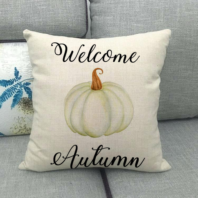 Painted pumpkin linen pillowcase - Image 15
