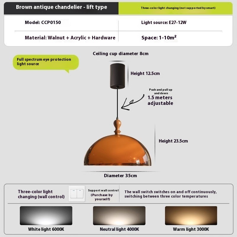 Retro Chic Style French Ceiling Round Lamp