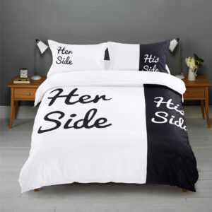 Parure De Lit Cat Side Noir Et Blanc