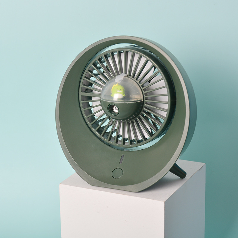 Cartoon Water Mist Fan Spray Mini Fan Spray Humidification Adjustable Angle USB Charging Desktop Fan - Image 2