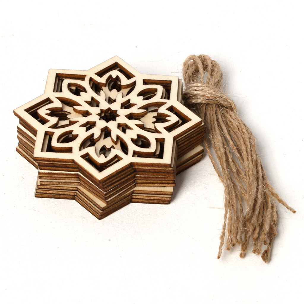 Wooden Small Pendants Creative Home Decoration Gurbang Eid Mubarak Wooden Crafts Ornaments - Image 3