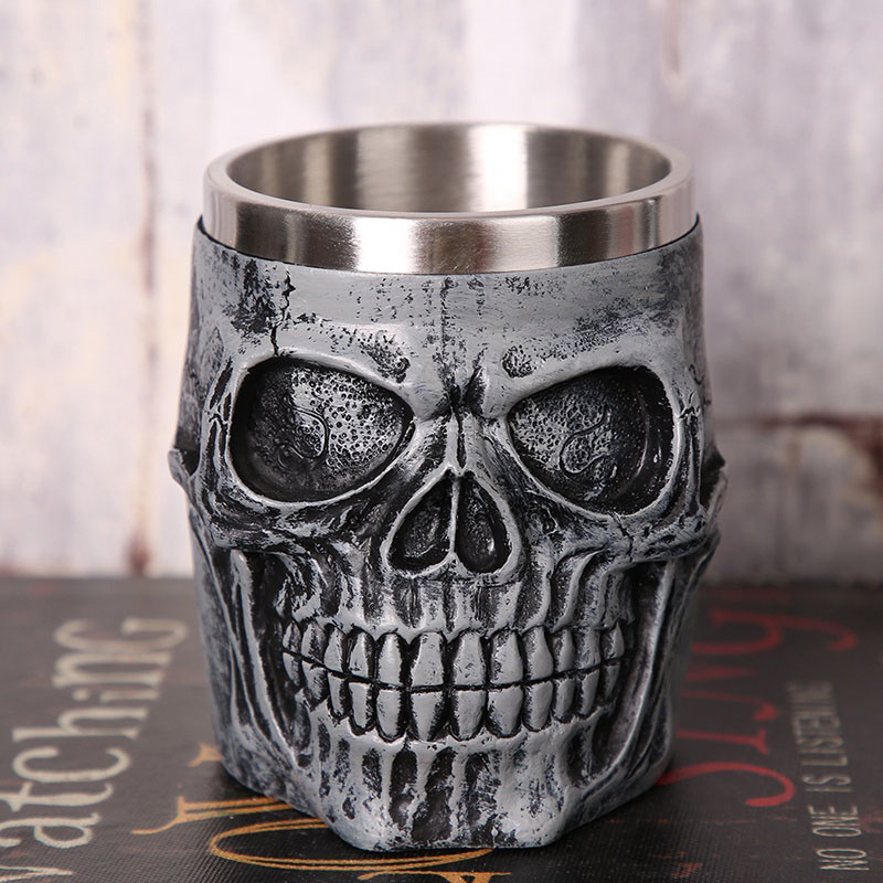 Skull Grim Reaper Mug Personalized Drinking Cup Creative 3D Three-Dimensional Stainless Steel Ghost Head Mug - Image 5