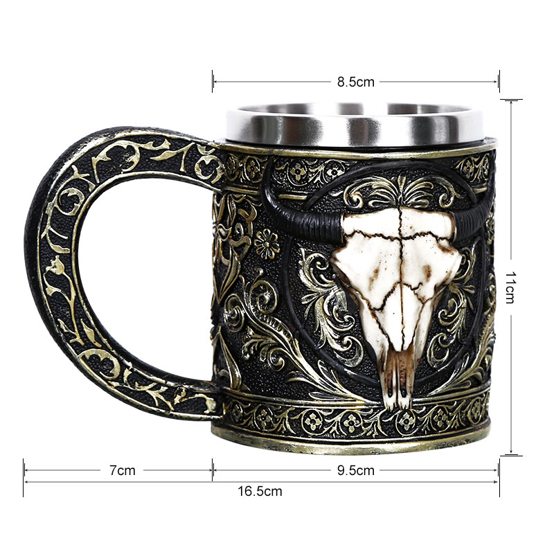 Skull Grim Reaper Mug Personalized Drinking Cup Creative 3D Three-Dimensional Stainless Steel Ghost Head Mug - Image 2
