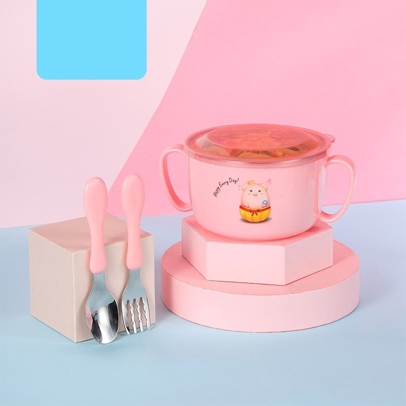 304 Children'S Bb Removable And Washable Bowl Cartoon Double-Layer Insulation Student Rice Bowl Rice Bowl Tableware Binaural Baby Food Supplement Bowl - Image 4