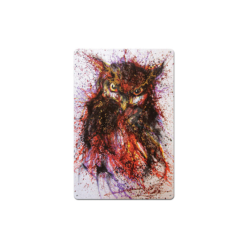 Retro Tin Painting Animal Column Decoration Painting Bar Cafe Mural Background Wall - Image 5