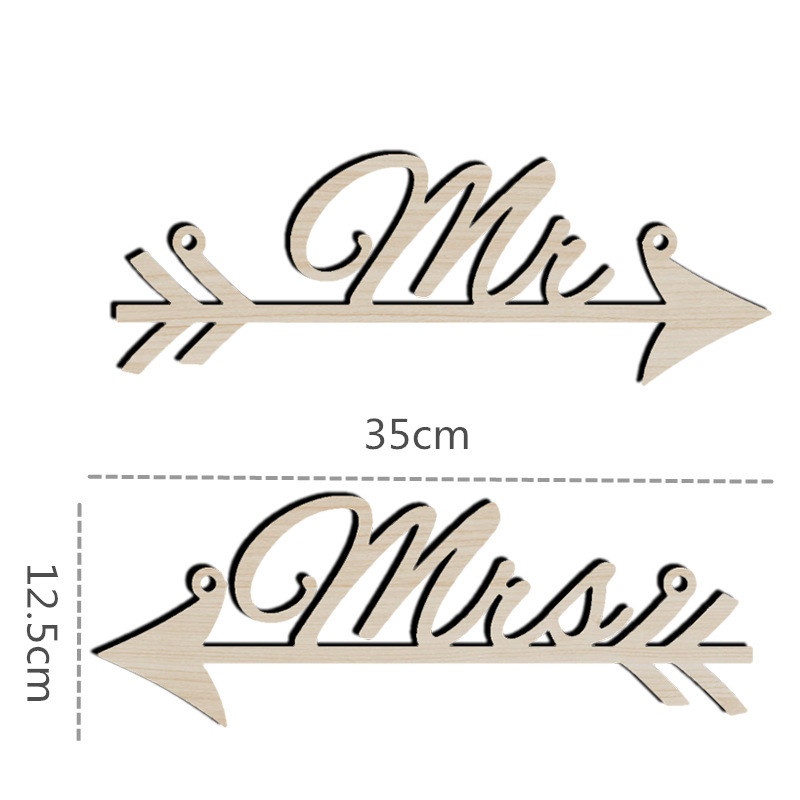 Wooden Handicraft Shooting Prop Letter Mr Amp Mrs Arrow Signboard Creative Wedding Decoration Chair Pendant