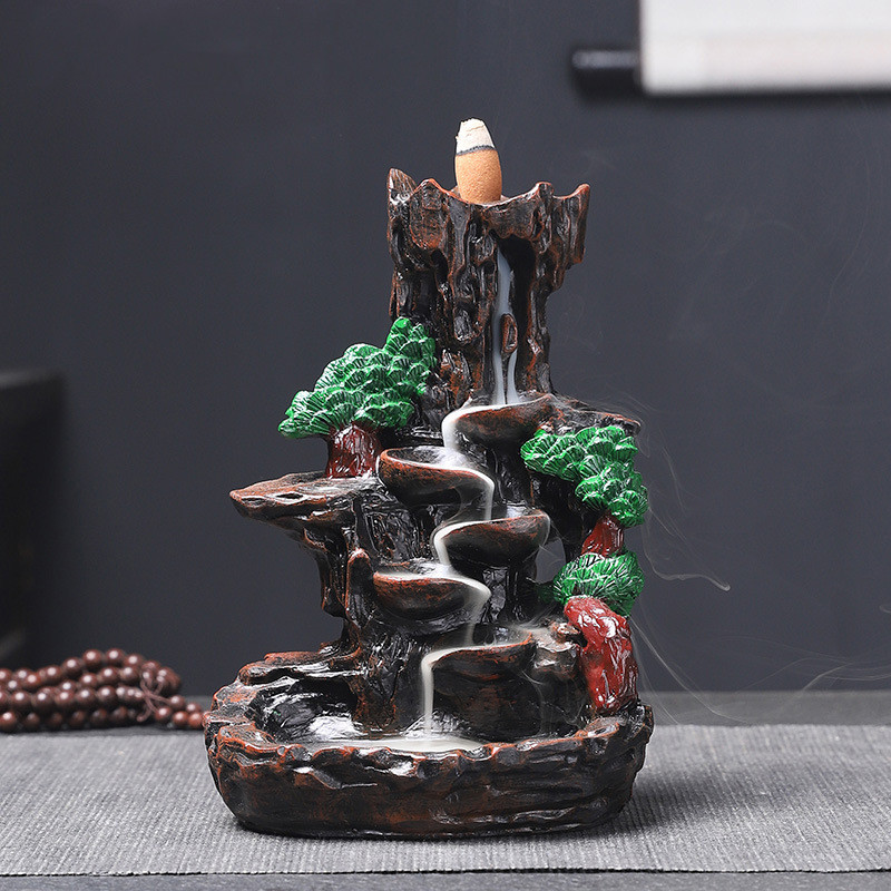 Resin High Mountain Flowing Water Backflow Incense Burner To Watch Flowing Cloud Sandalwood Creative Rockery Incense Burner - Image 5