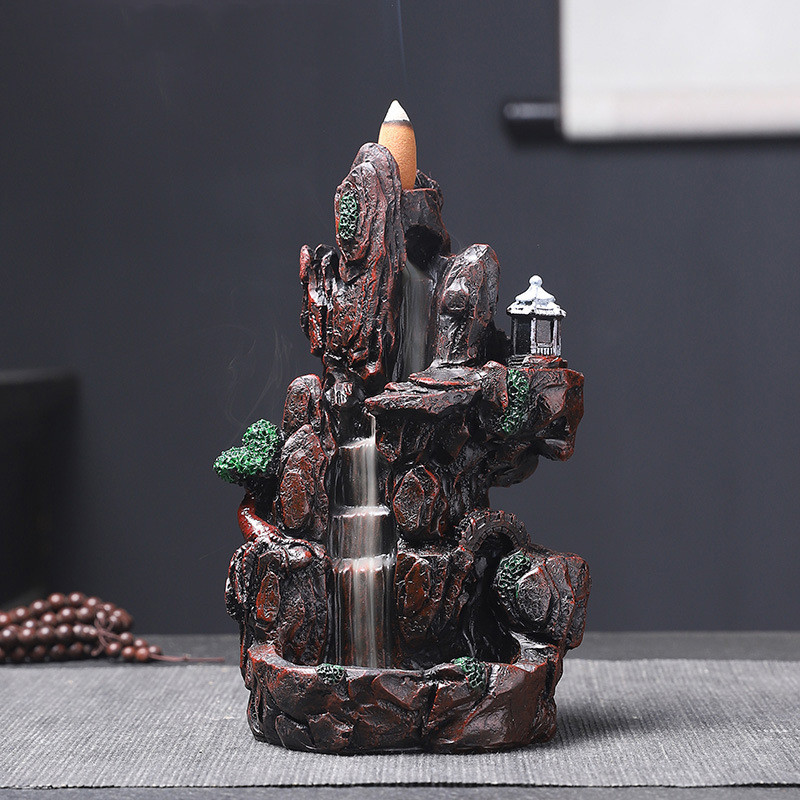 Resin High Mountain Flowing Water Backflow Incense Burner To Watch Flowing Cloud Sandalwood Creative Rockery Incense Burner - Image 4