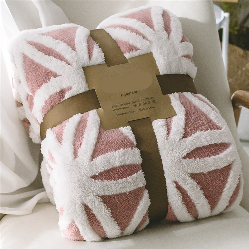Thickened Shu Cotton Velvet Jacquard Blanket Lamb Velvet Siesta Blanket - Image 2