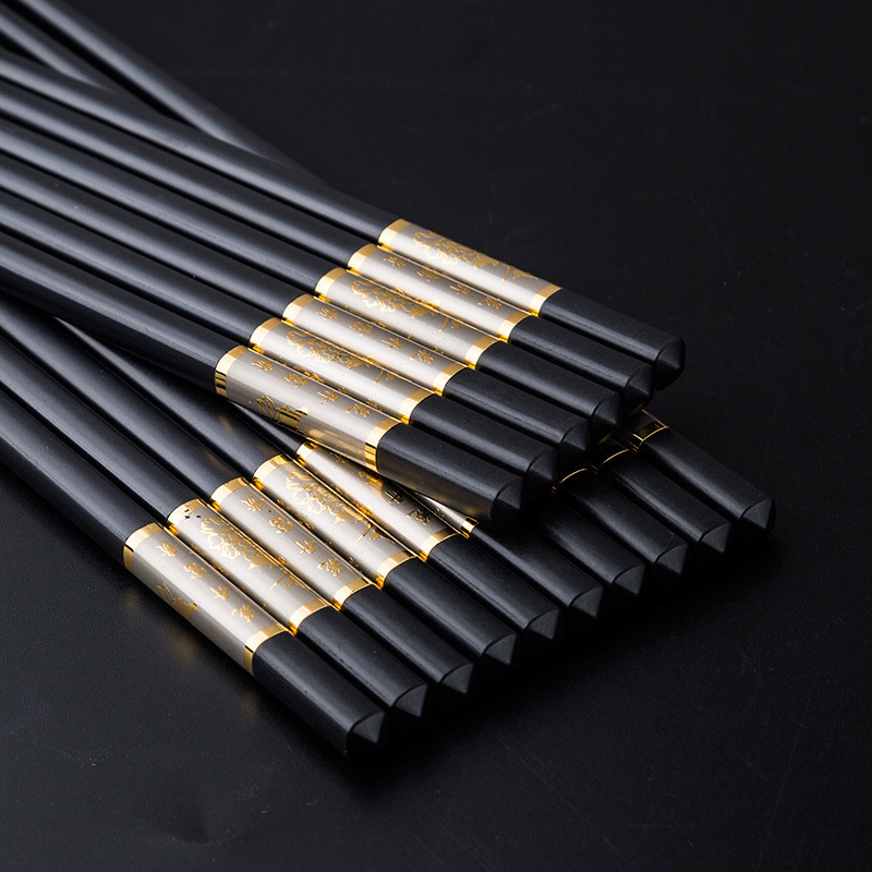 Hair Chopsticks Family Hotel Antiskid Alloy Chopsticks Family Relief Process Durable - Image 3