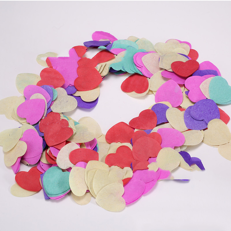 Red Peach Heart Confetti, Table Decoration, Wedding Supplies, Multicolored Love Heart Crumbs