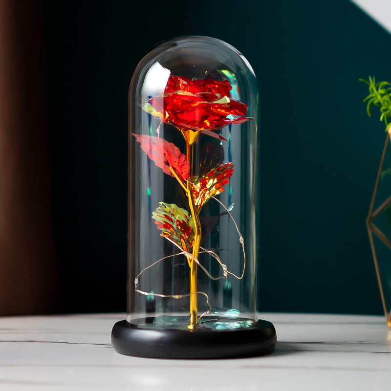 Preserved Flower Glass Cover Gold Foil Rose Flower Mothers Day Valentines Day Birthday Gift Gift Decoration Cross-Border Amazon - Image 4