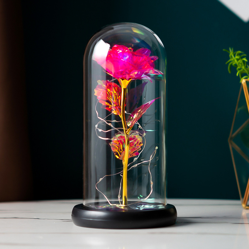 Preserved Flower Glass Cover Gold Foil Rose Flower Mothers Day Valentines Day Birthday Gift Gift Decoration Cross-Border Amazon - Image 3