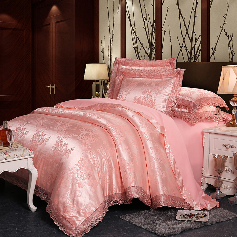 Four-Piece Cotton Bedding With European Style Jacquard Satin - Image 6