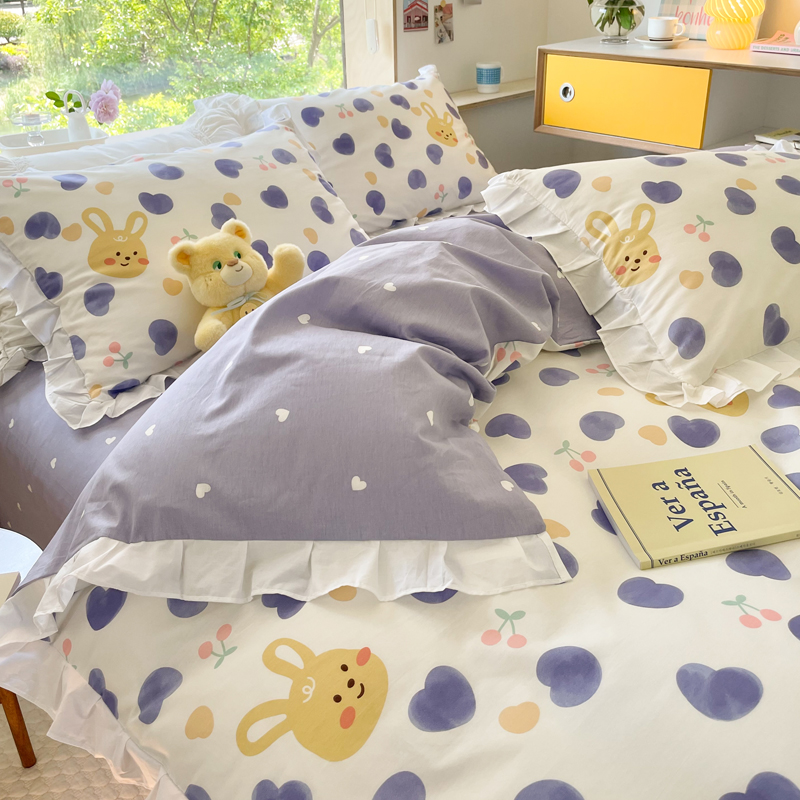 Small Floral Cotton Four-piece Bed Princess Style - Image 13
