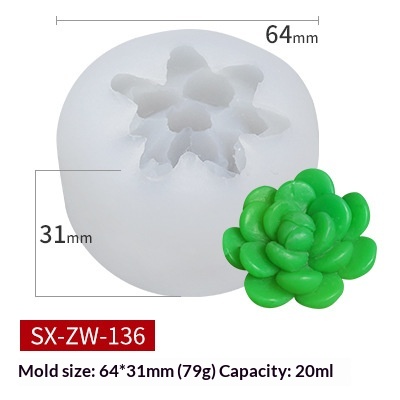 3D Succulent Silicone Candle Mold Cupcake Mold