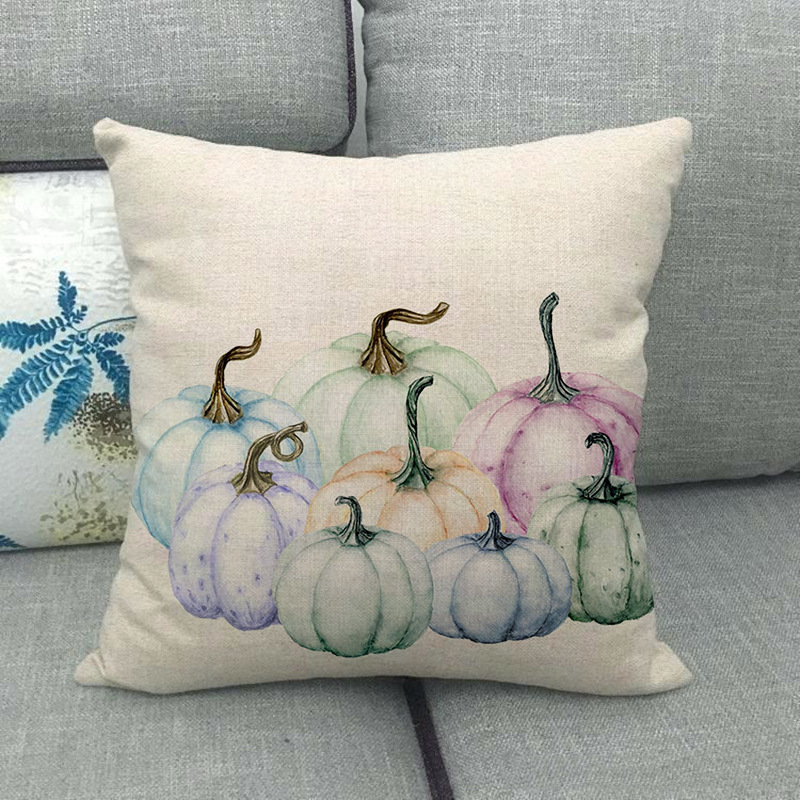 Painted pumpkin linen pillowcase - Image 13