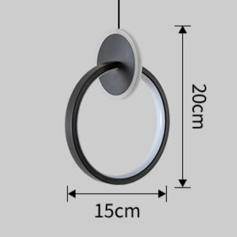 Modern Simple Bedroom Nordic Bed Lamp LED Double Ring Small Chandelier