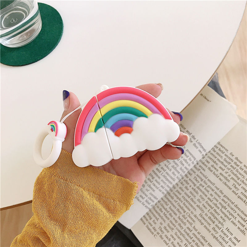 Compatible with Apple, Cartoon rainbow earphone shell
