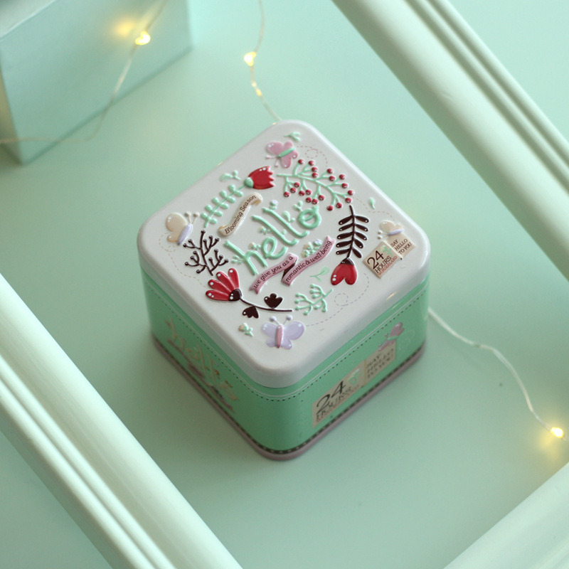 Three-Dimensional Relief Small Square Box Creative Iron Box