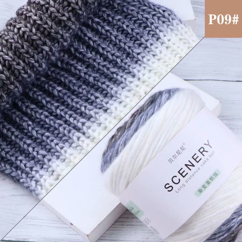 Segment Dyed Rainbow Color Gradient Hand-woven Diy Thread Clothes Scarf Hat Cake Yarn - Image 4