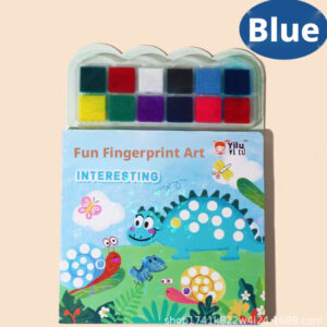 Fun Fingerprint Doodle-Dinosaur-Paper-Blue-1