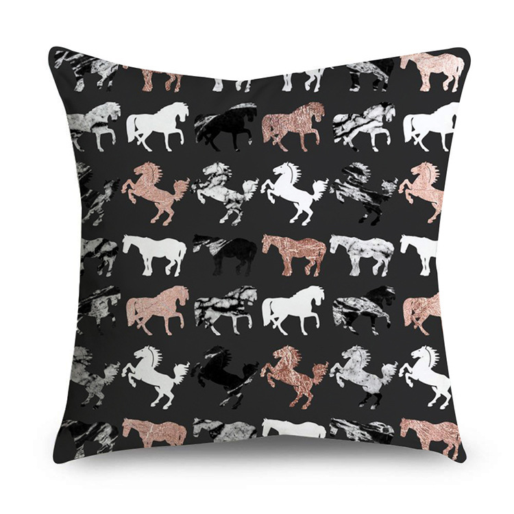 Rose Gold Polyester Pillow Cover Black Gold Element Cushion Throw Pillowcase - Image 4