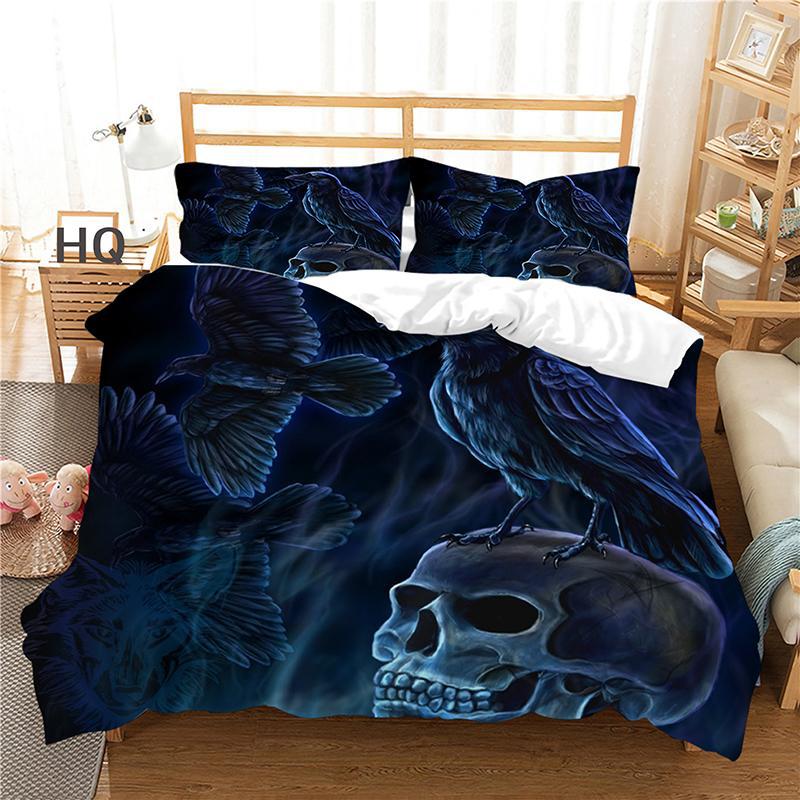 3D Digital Print Three Or Four-Piece Skull Pillowcase And Duvet Cover Set - Image 11