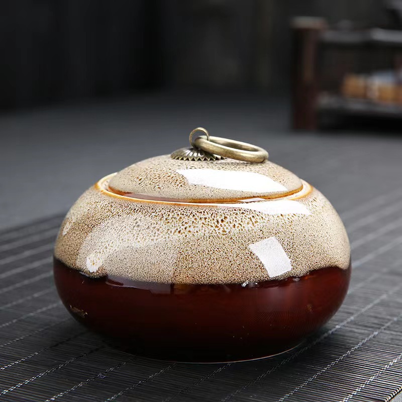 Kiln Transmutation Ceramic Tea Can Wake Up Portable Travel Storage - Image 5