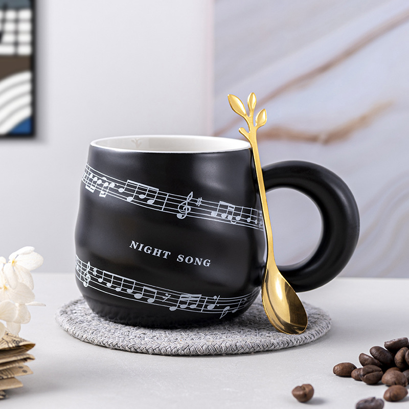 Retro Ceramic Music Mug Creative Spiral Milk Household High-end Design Coffee Cup - Image 3