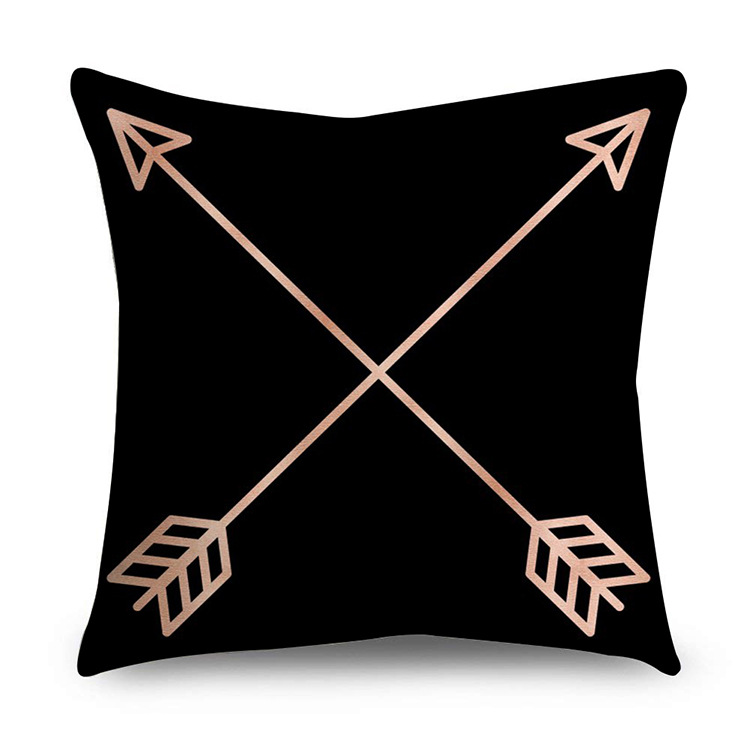 Rose Gold Polyester Pillow Cover Black Gold Element Cushion Throw Pillowcase - Image 6