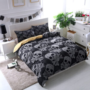 Watercolor Flower Skull 3D Four-piece Set
